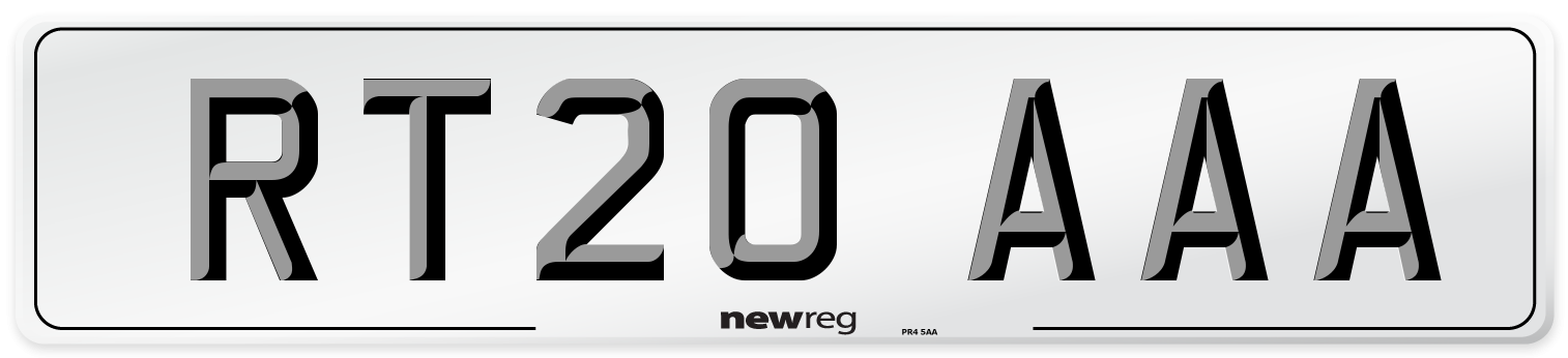 RT20 AAA Number Plate from New Reg